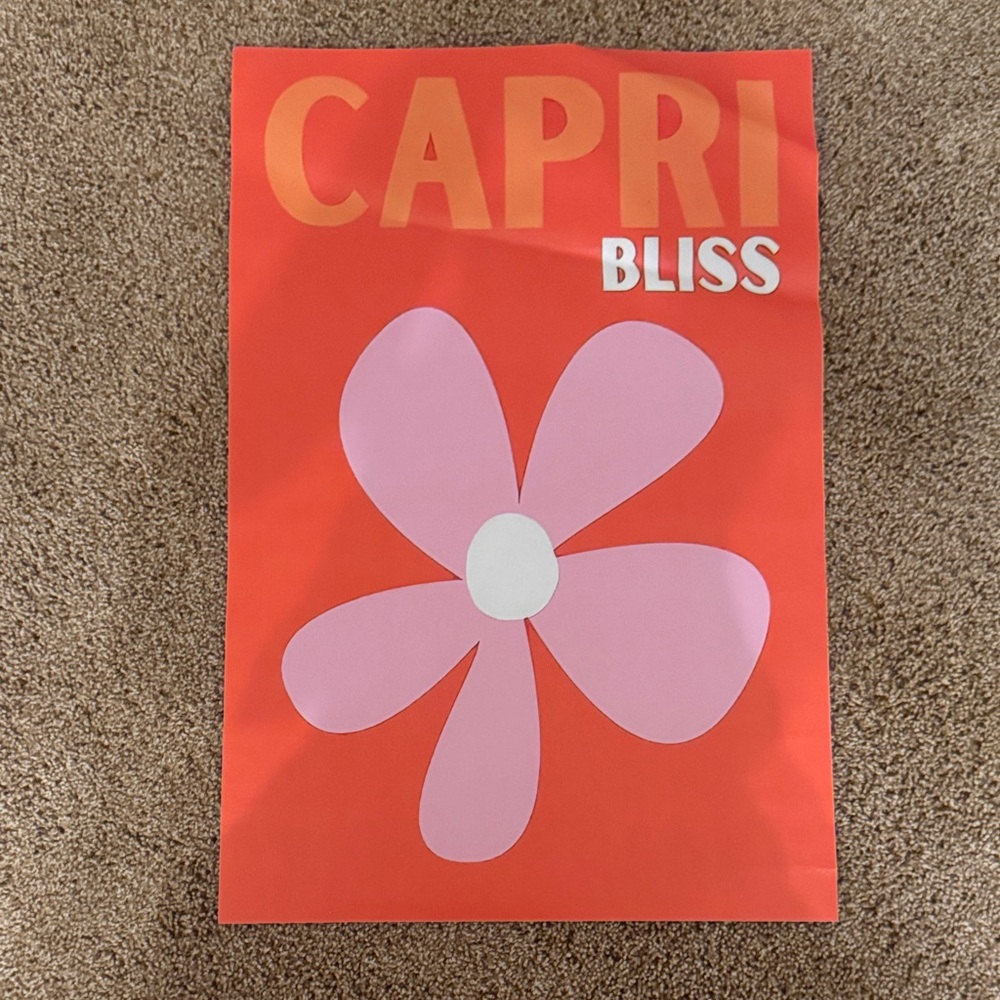 Capri Bliss Poster with Pink Flower